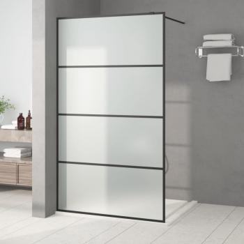 ARDEBO.de - Duschwand für Begehbare Dusche Schwarz 115x195 cm Matt ESG-Glas