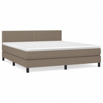 Boxspringbett mit Matratze Taupe 180x200 cm Stoff