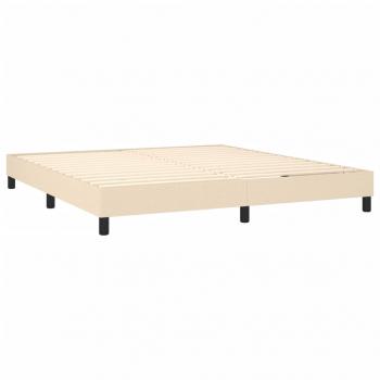 Boxspringbett mit Matratze & LED Creme 180x200 cm Stoff 