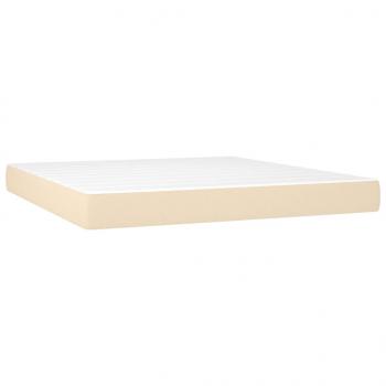 Boxspringbett mit Matratze & LED Creme 180x200 cm Stoff 