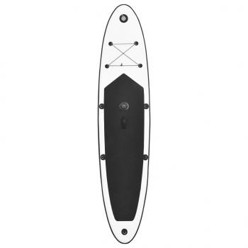 Aufblasbares SUP-Board mit Segel Set Schwarz und Weiß