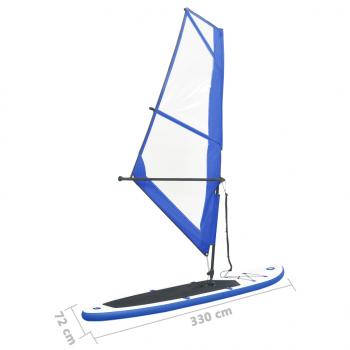 Aufblasbares SUP-Board mit Segel Set Blau und Weiß