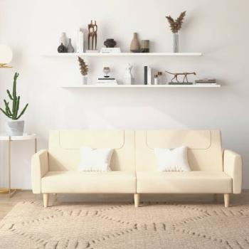 ARDEBO.de - Schlafsofa 2-Sitzer Creme Stoff