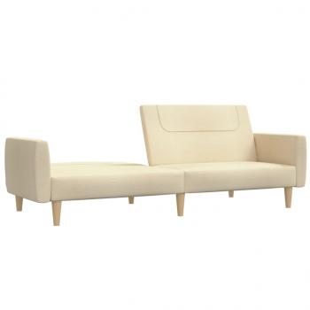 Schlafsofa 2-Sitzer Creme Stoff