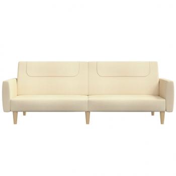 Schlafsofa 2-Sitzer Creme Stoff