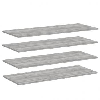 Wandregale 4 Stk. Grau Sonoma 100x40x1,5 cm Holzwerkstoff