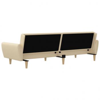 Schlafsofa 2-Sitzer Creme Stoff