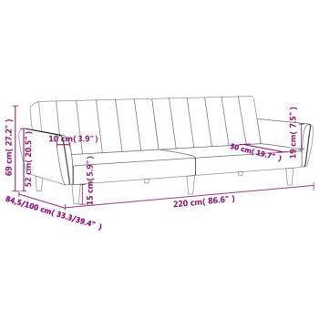 Schlafsofa 2-Sitzer Dunkelgrün Samt