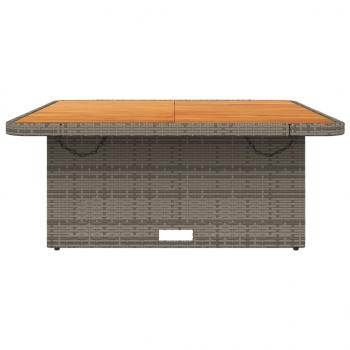 Gartentisch Grau 110x110x71 cm Poly Rattan und Akazienholz