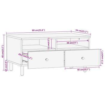 Couchtisch 80x54x40 cm Massivholz Akazie