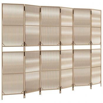 Paravent 6-tlg. Beige Poly Rattan