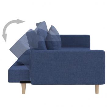 Schlafsofa 2-Sitzer mit 2 Kissen Blau Stoff