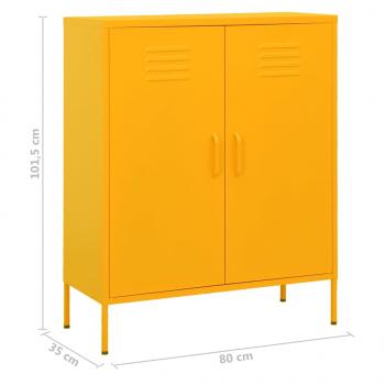 Lagerschrank Senfgelb 80x35x101,5 cm Stahl    