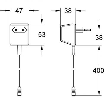 GROHE Steckertrafo 43016, 230 V AC / 12 V AC 50 Hz (43016000)