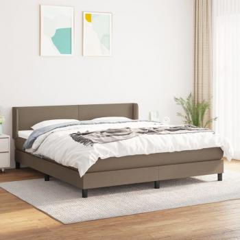 ARDEBO.de - Boxspringbett mit Matratze Taupe 160x200 cm Stoff