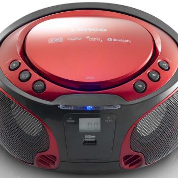 SCD-550RD Tragbares UKW-Radio CD/MP3/USB/Bluetooth-Player® mit LED-Beleuchtung Rot (Menge: 2 je Bestelleinheit)