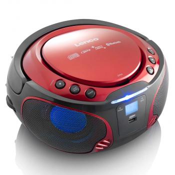 SCD-550RD Tragbares UKW-Radio CD/MP3/USB/Bluetooth-Player® mit LED-Beleuchtung Rot (Menge: 2 je Bestelleinheit)