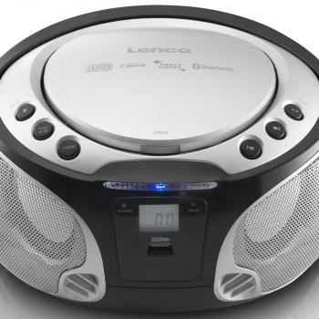 SCD-550SI Tragbares UKW-Radio CD/MP3/USB/Bluetooth-Player® mit LED-Beleuchtung Silber (Menge: 2 je Bestelleinheit)