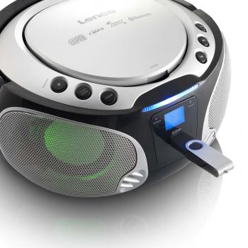 SCD-550SI Tragbares UKW-Radio CD/MP3/USB/Bluetooth-Player® mit LED-Beleuchtung Silber (Menge: 2 je Bestelleinheit)