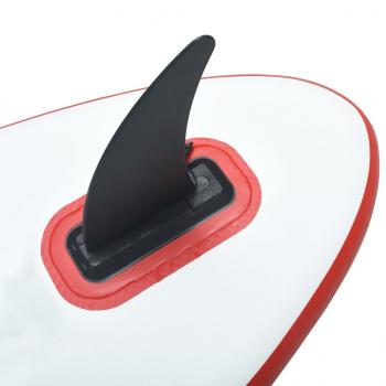 Aufblasbares SUP-Board mit Segel Set Rot und Weiß