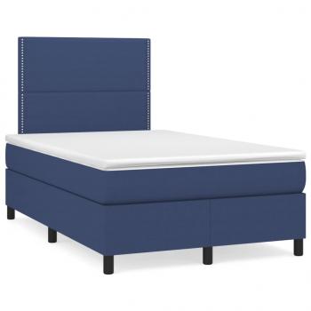 ARDEBO.de - Boxspringbett mit Matratze Blau 120x190 cm Stoff