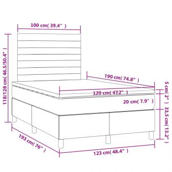 Boxspringbett mit Matratze Dunkelgrau 120x190 cm Stoff