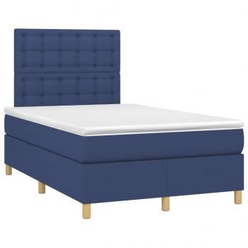 Boxspringbett mit Matratze Blau 120x190 cm Stoff