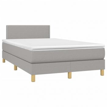 Boxspringbett mit Matratze Hellgrau 120x190 cm Stoff