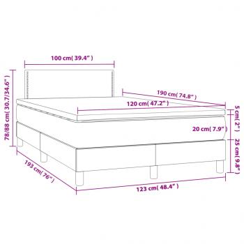 Boxspringbett mit Matratze Hellgrau 120x190 cm Stoff