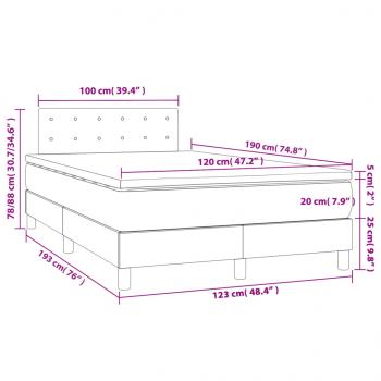 Boxspringbett mit Matratze Hellgrau 120x190 cm Stoff