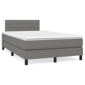 ARDEBO.de - Boxspringbett mit Matratze Dunkelgrau 120x190 cm Stoff