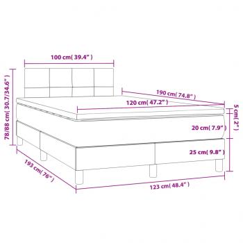 Boxspringbett mit Matratze Taupe 120x190 cm Stoff