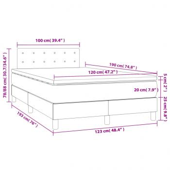 Boxspringbett mit Matratze Schwarz 120x190 cm Stoff