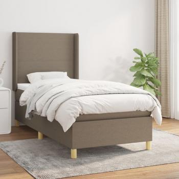 ARDEBO.de - Boxspringbett mit Matratze Taupe 100x200 cm Stoff