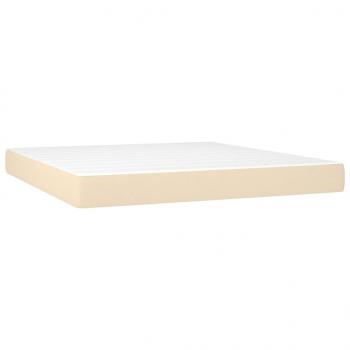 Boxspringbett mit Matratze Creme 180x200 cm Stoff