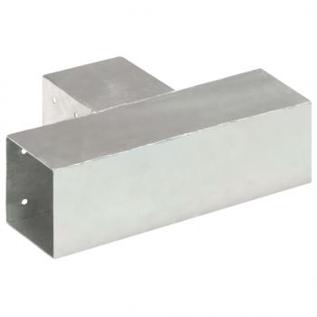 Pfostenverbinder 4 Stk. T-Form Verzinktes Metall 91 x 91 mm