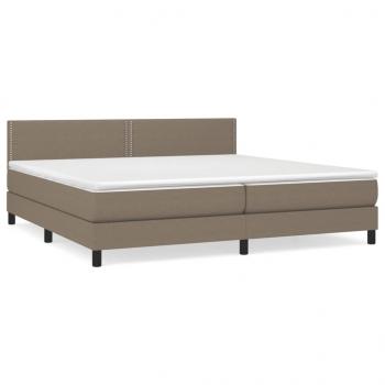 ARDEBO.de - Boxspringbett mit Matratze Taupe 200x200 cm Stoff