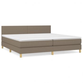 ARDEBO.de - Boxspringbett mit Matratze Taupe 200x200 cm Stoff