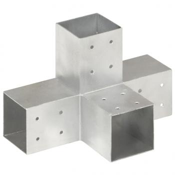 Pfostenverbinder 4 Stk. X-Form Verzinktes Metall 81 x 81 mm