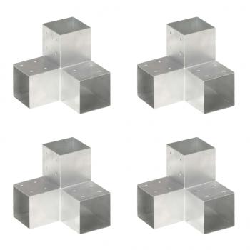 ARDEBO.de - Pfostenverbinder 4 Stk. Y-Form Verzinktes Metall 101 x 101 mm