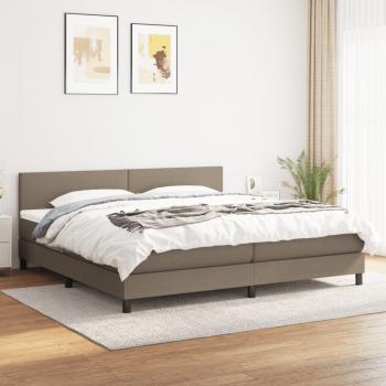 ARDEBO.de - Boxspringbett mit Matratze Taupe 200x200 cm Stoff