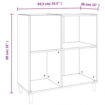 Plattenschrank Braun Eichen-Optik 84,5x38x89 cm Holzwerkstoff