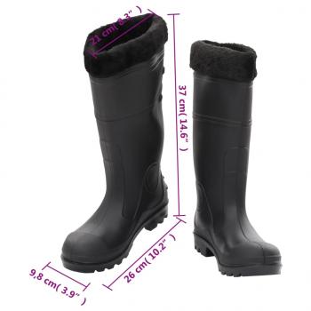 Gummistiefel mit Herausnehmbarem Innenfutter Schwarz Gr. 38 PVC