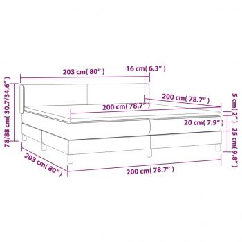 Boxspringbett mit Matratze Taupe 200x200 cm Stoff