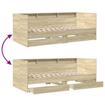 Tagesbett mit Schubladen Sonoma-Eiche 75x190 cm Holzwerkstoff