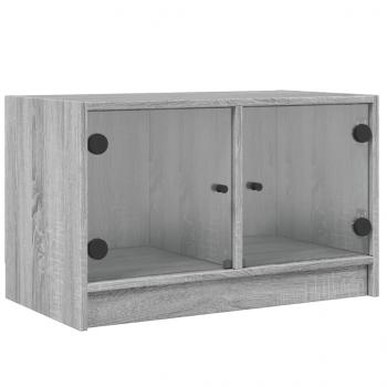 TV-Schrank mit Glastüren Grau Sonoma 68x37x42 cm