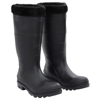 ARDEBO.de - Gummistiefel mit Herausnehmbarem Innenfutter Schwarz Gr. 42 PVC