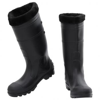 Gummistiefel mit Herausnehmbarem Innenfutter Schwarz Gr. 42 PVC