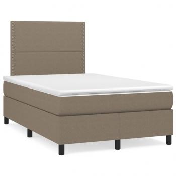 ARDEBO.de - Boxspringbett mit Matratze Taupe 120x190 cm Stoff