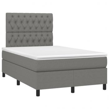 Boxspringbett mit Matratze Dunkelgrau 120x190 cm Stoff